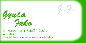 gyula fako business card
